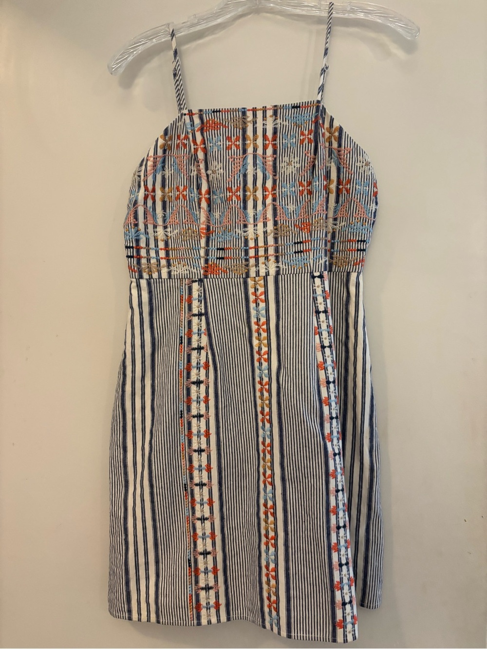 Altar’d State
Sleeveless Striped Sundress with Floral Embroidered Panels
